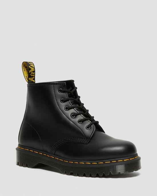 Dr Martens 101 Bex Smooth Leder Stiefeletten Damen Schwarz | QVZ-798602