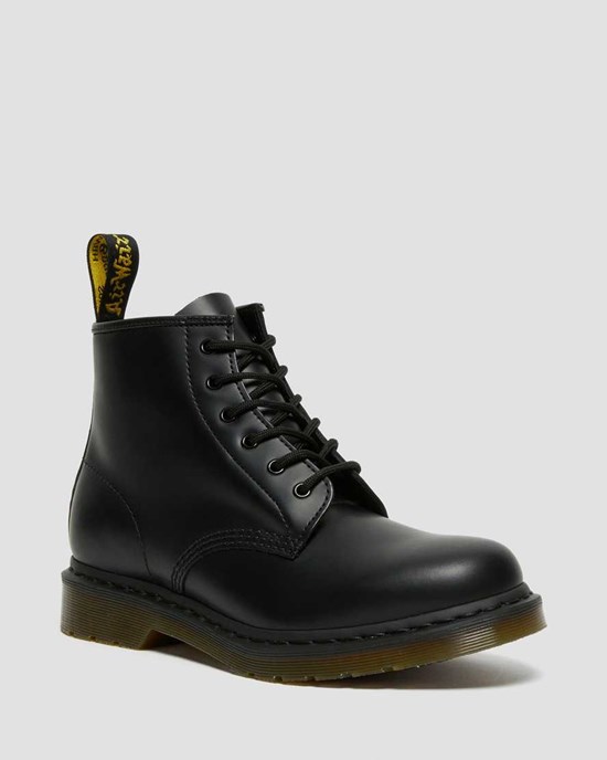 Dr Martens 101 Smooth Leder Schnürstiefel Damen Schwarz | XCZ-270849