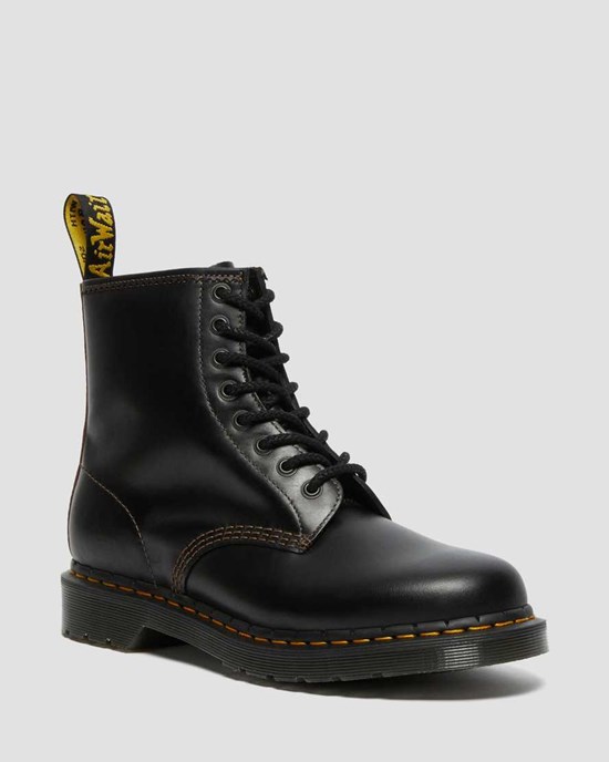 Dr Martens 1460 Abruzzo Leder Schnürstiefel Herren Schwarz Braun | SOK-856741