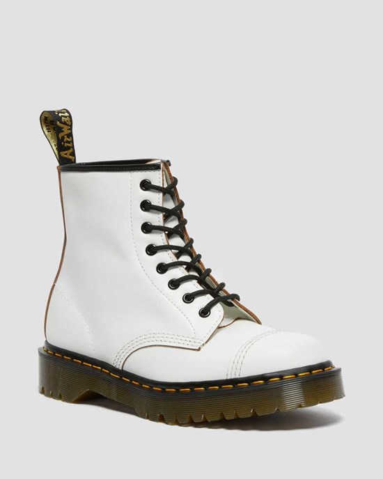 Dr Martens 1460 Bex Made in England Kappe Cap Schnürstiefel Herren Weiß | GBU-854370