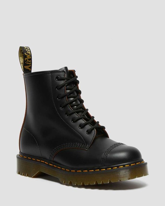 Dr Martens 1460 Bex Made in England Kappe Cap Stiefeletten Herren Schwarz | RSX-042761