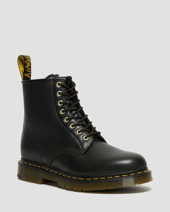 Dr Martens 1460 DM's Wintergrip Leder Schnürstiefel Damen Schwarz | BOM-105937