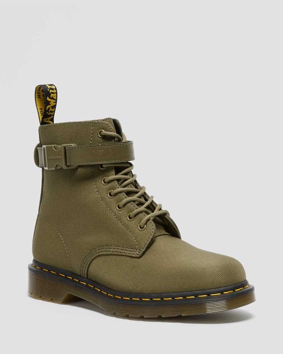 Dr Martens 1460 Futura Olive Riemen Schnürstiefel Damen Olivgrün | EUO-025786