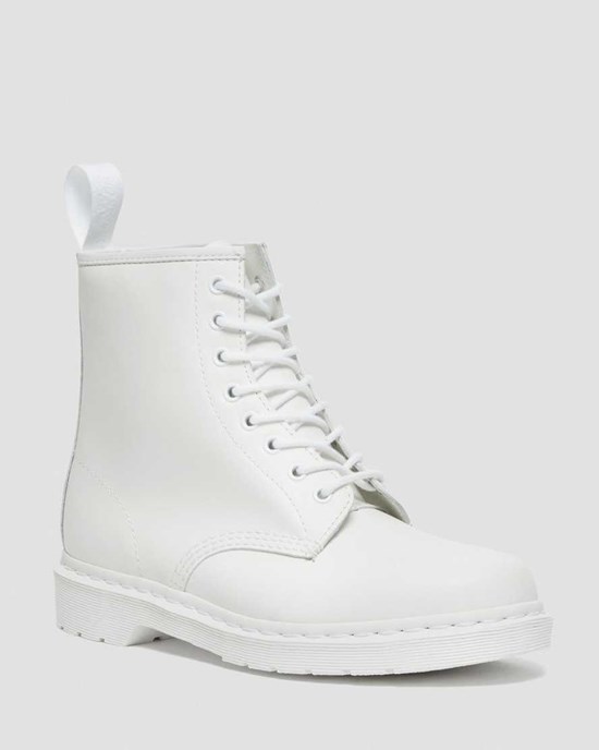 Dr Martens 1460 Mono Smooth Leder Schnürstiefel Damen Weiß | JWD-182490