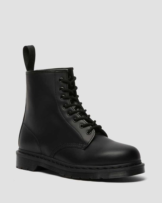 Dr Martens 1460 Mono Smooth Leder Stiefeletten Damen Schwarz | BAQ-857139