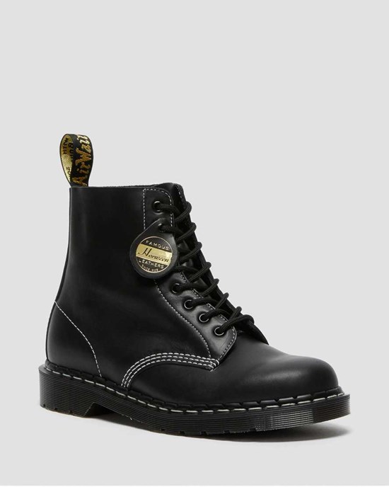 Dr Martens 1460 Pascal Made in England Cavalier Leder Stiefeletten Herren Schwarz | NQC-371956