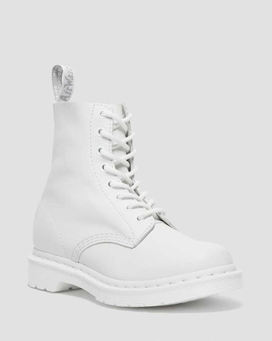 Dr Martens 1460 Pascal Mono Stiefeletten Damen Weiß | LXV-167598