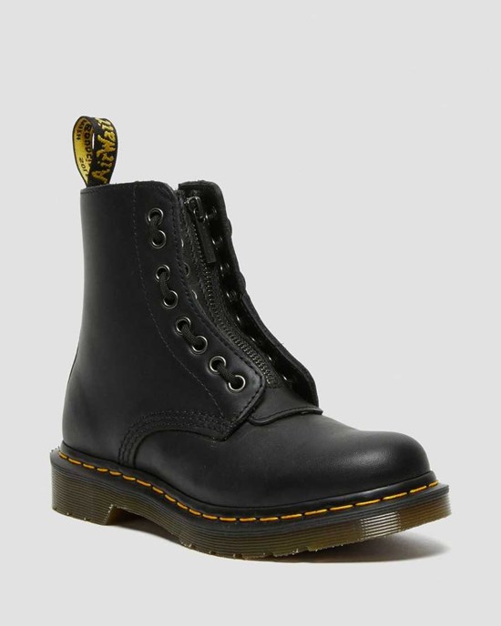 Dr Martens 1460 Pascal Nappa Reißverschluss Stiefeletten Damen Schwarz | OED-753401