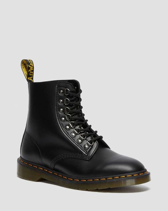 Dr Martens 1460 Pascal Verso Smooth Leder Stiefeletten Herren Schwarz | TEO-513760