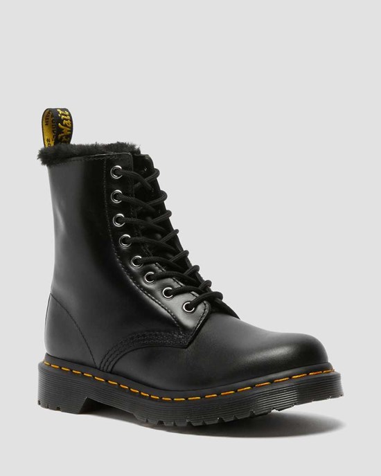 Dr Martens 1460 Serena Faux Fur Gefütterte Stiefeletten Damen Dunkelgrau | DGK-632819