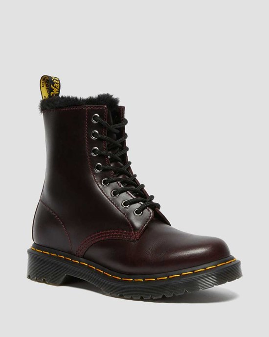 Dr Martens 1460 Serena Faux Fur Gefütterte Stiefeletten Damen Oxblood | MHS-592638