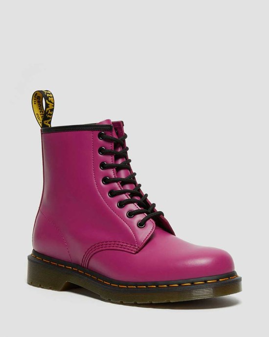 Dr Martens 1460 Smooth Leder Schnürstiefel Herren Rosa | AYV-837054