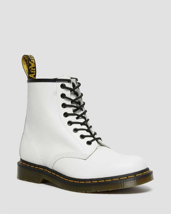 Dr Martens 1460 Smooth Leder Schnürstiefel Herren Weiß | KVD-927804