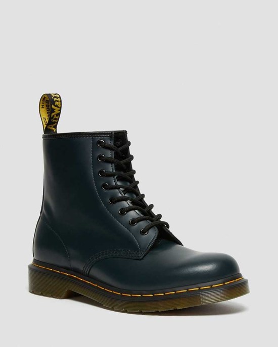 Dr Martens 1460 Smooth Leder Stiefeletten Herren Navy | BIS-786214