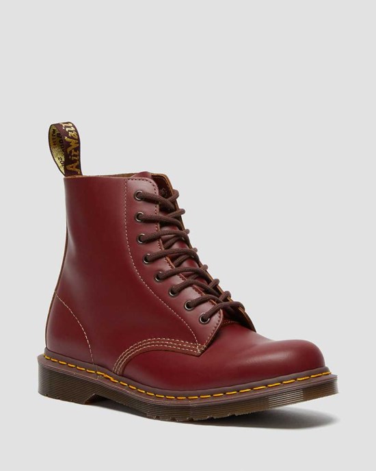 Dr Martens 1460 Vintage Made in England Stiefeletten Damen Rot | FDI-481062