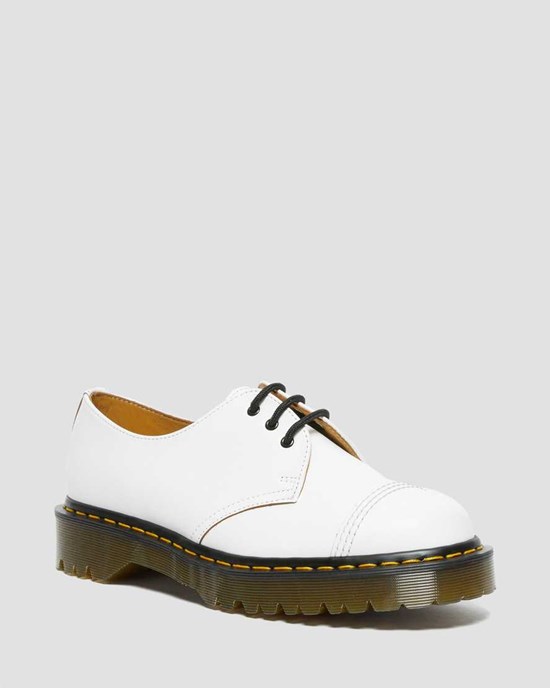 Dr Martens 1461 Bex Made in England Kappe Cap Oxfords Schuhe Damen Weiß | NAG-913284