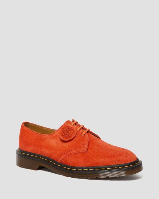 Dr Martens 1461 Made In England Wildleder Oxfords Schuhe Herren Rot | KBV-016279