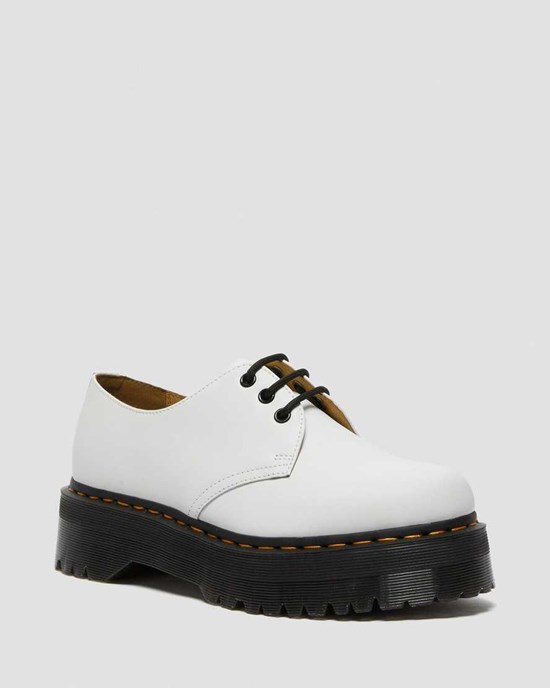 Dr Martens 1461 Smooth Leder Plateauschuhe Damen Weiß | MOB-487096