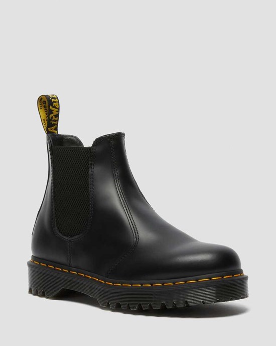 Dr Martens 2976 Bex Smooth Leder Chelsea Stiefel Herren Schwarz | LXB-703648