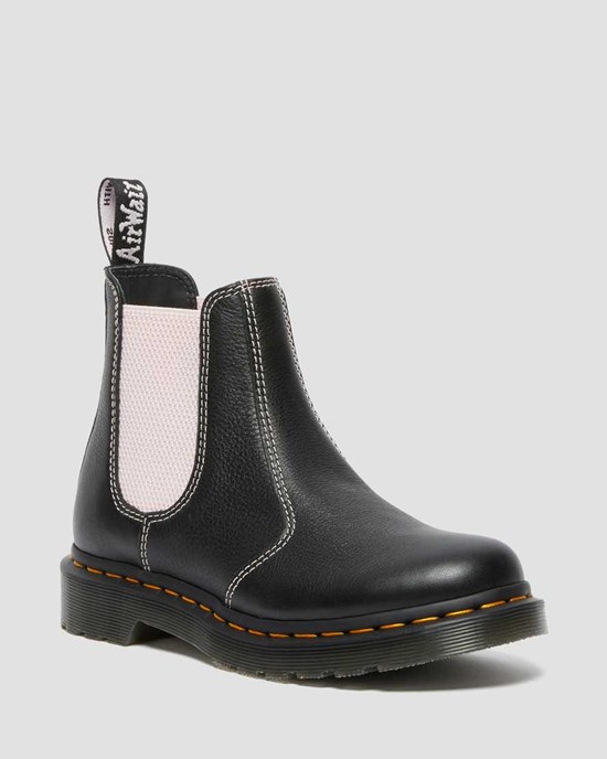 Dr Martens 2976 Contrast Leder Chelsea Stiefel Damen Schwarz | OIT-058147