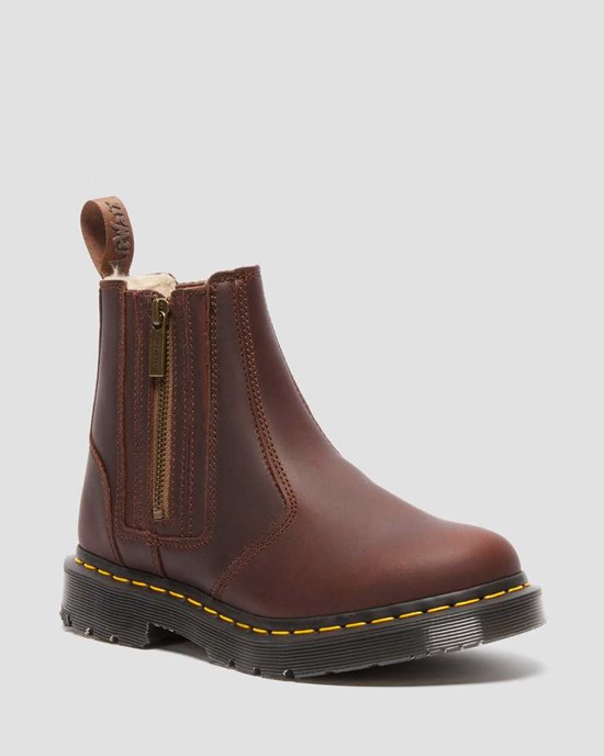 Dr Martens 2976 DM's Wintergrip Zip Chelsea Stiefel Damen Braun | BMP-390758