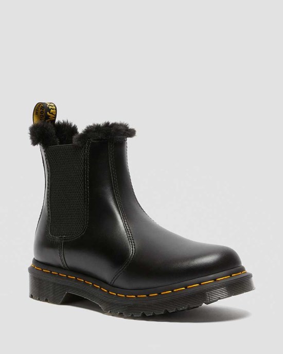 Dr Martens 2976 Leonore Faux Fur Gefütterte Stiefeletten Damen Dunkelgrau | MTU-136872