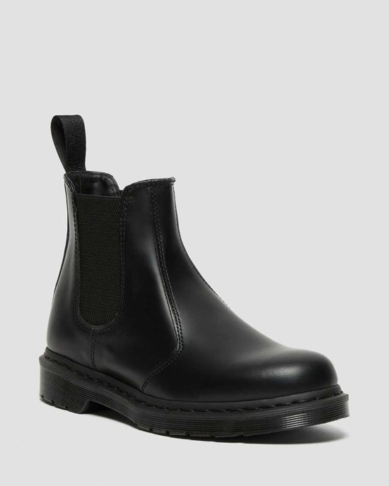 Dr Martens 2976 Mono Smooth Leder Chelsea Stiefel Damen Schwarz | KOD-620149