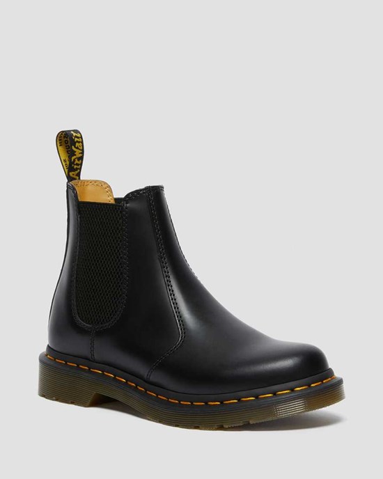 Dr Martens 2976 Smooth Leder Chelsea Stiefel Damen Schwarz | WDR-509641