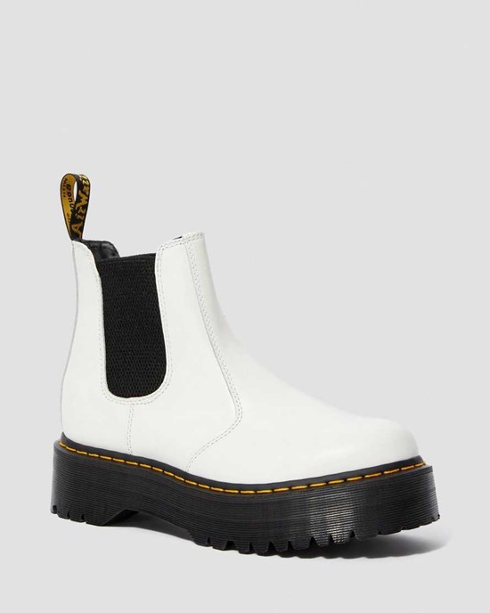 Dr Martens 2976 Smooth Leder Plattform Stiefeletten Damen Weiß | ALI-942317