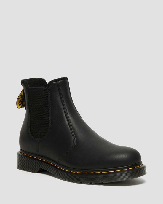 Dr Martens 2976 Warmwair Leder Stiefeletten Damen Schwarz | FJS-632174