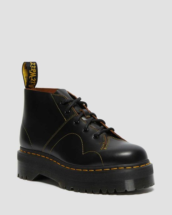 Dr Martens Church Plattform Monkey Stiefeletten Damen Schwarz | PTD-602845