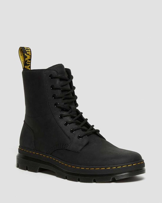 Dr Martens Combs Leder Stiefeletten Herren Schwarz | GTZ-680129