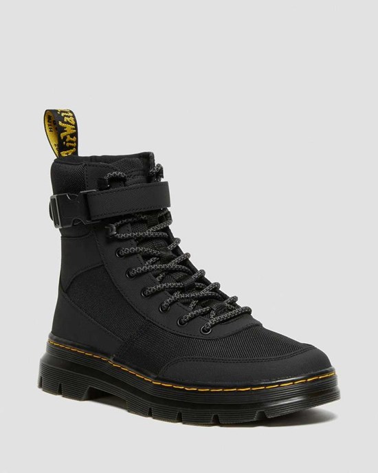 Dr Martens Combs Tech Extra Tough Poly Schnürstiefel Damen Schwarz | GZH-094873