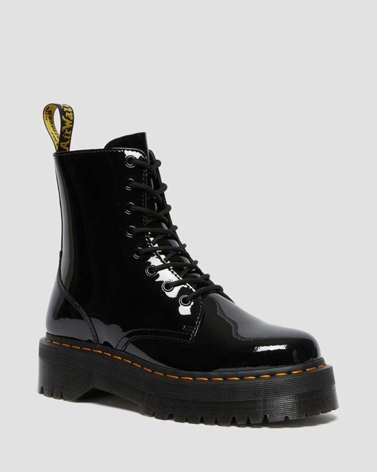 Dr Martens Jadon Lack Leder Stiefeletten Damen Schwarz | QGY-478310