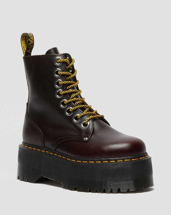 Dr Martens Jadon Max Leder Stiefeletten Damen Oxblood | PDY-438907