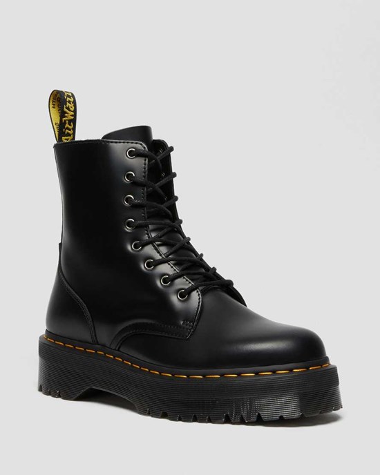 Dr Martens Jadon Smooth Leder Stiefeletten Damen Schwarz | IOQ-608392