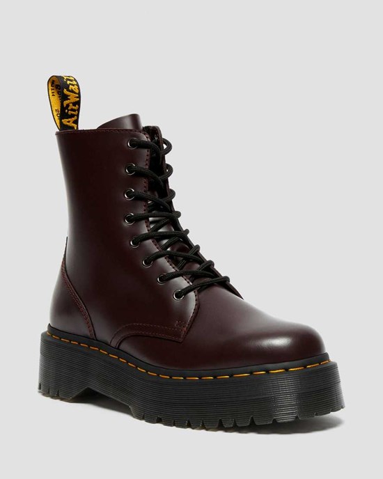 Dr Martens Jadon Smooth Leder Stiefeletten Damen Bordeaux | RIP-380276