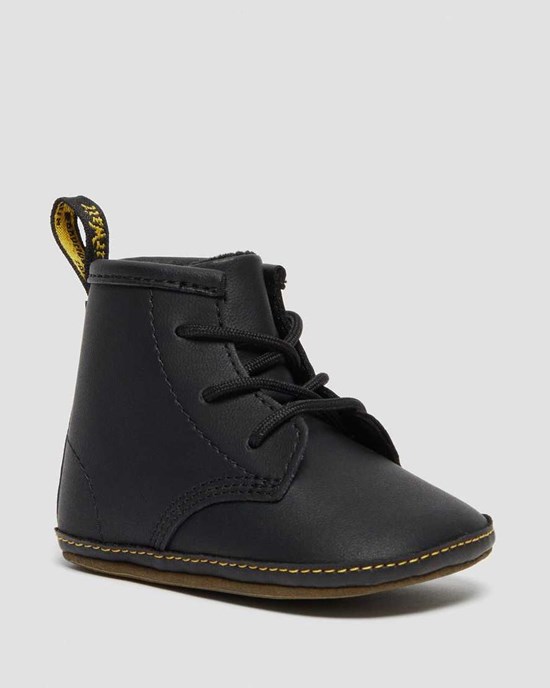 Dr Martens Newborn 1460 Auburn Leder Stiefeletten Kinder Schwarz | FAJ-361520