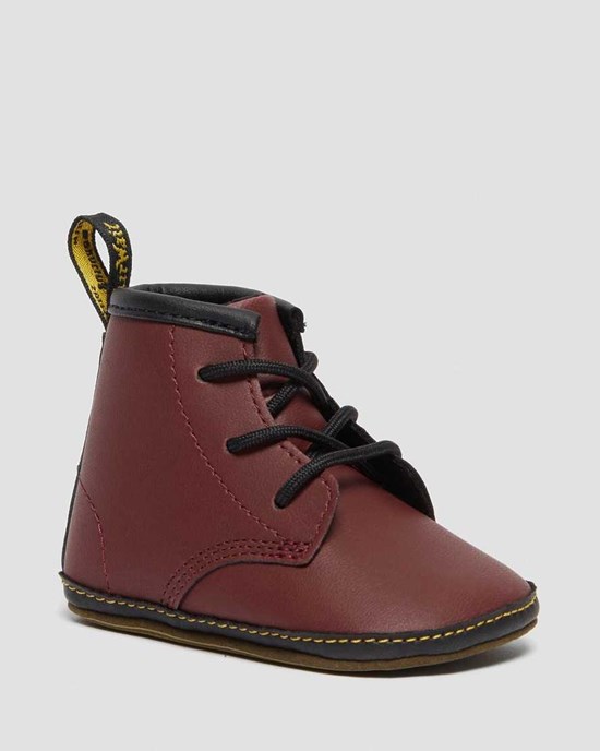 Dr Martens Newborn 1460 Auburn Leder Stiefeletten Kinder Rot | KOQ-862409