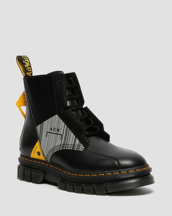 Dr Martens Rikard A-Cold-Wall Leder Schnürstiefel Herren Schwarz | VKW-956321