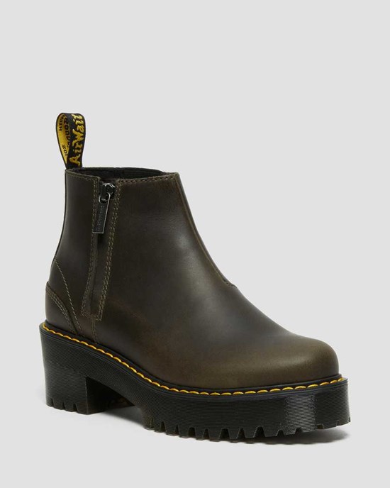 Dr Martens Rometty Leder Stiefeletten Damen Braun | ZPM-016923