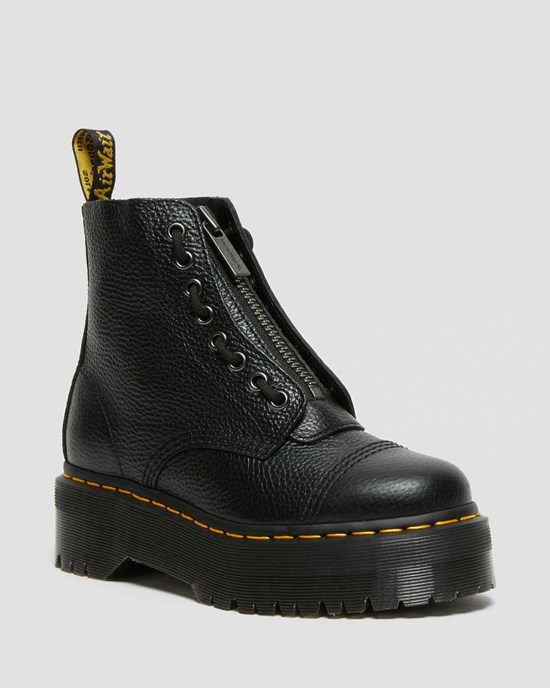 Dr Martens Sinclair Milled Nappa Leder Stiefeletten Damen Schwarz | KVO-960548