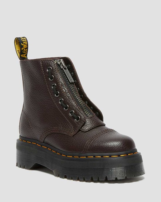 Dr Martens Sinclair Milled Nappa Leder Stiefeletten Damen Bordeaux | QFA-297054