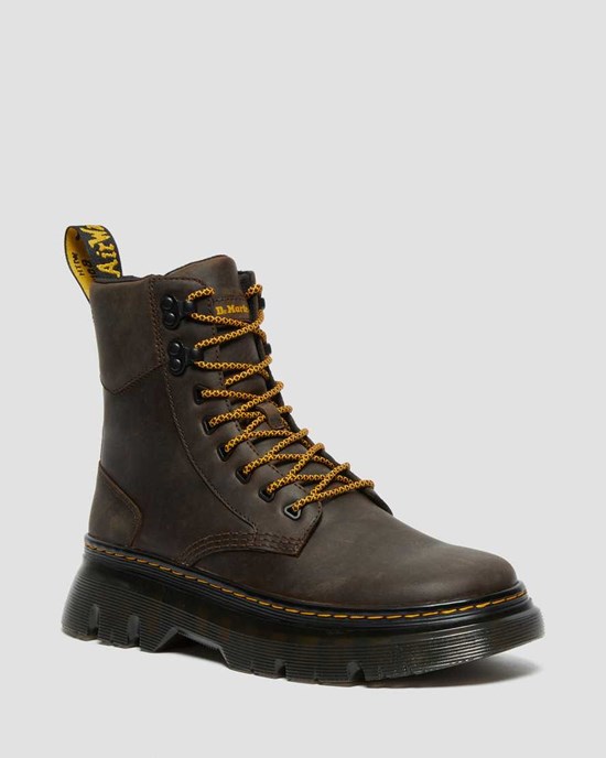 Dr Martens Tarik Crazy Horse Leder Schnürstiefel Herren Dunkelbraun | SHJ-419365