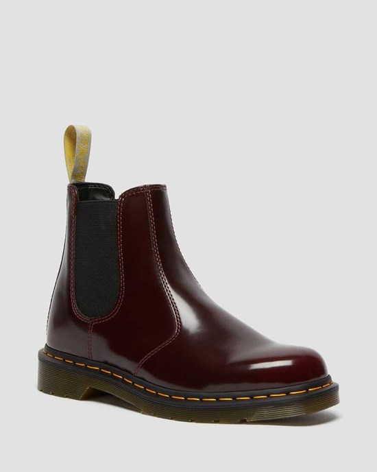 Dr Martens Vegan 2976 Chelsea Stiefel Damen Rot | VBF-093487