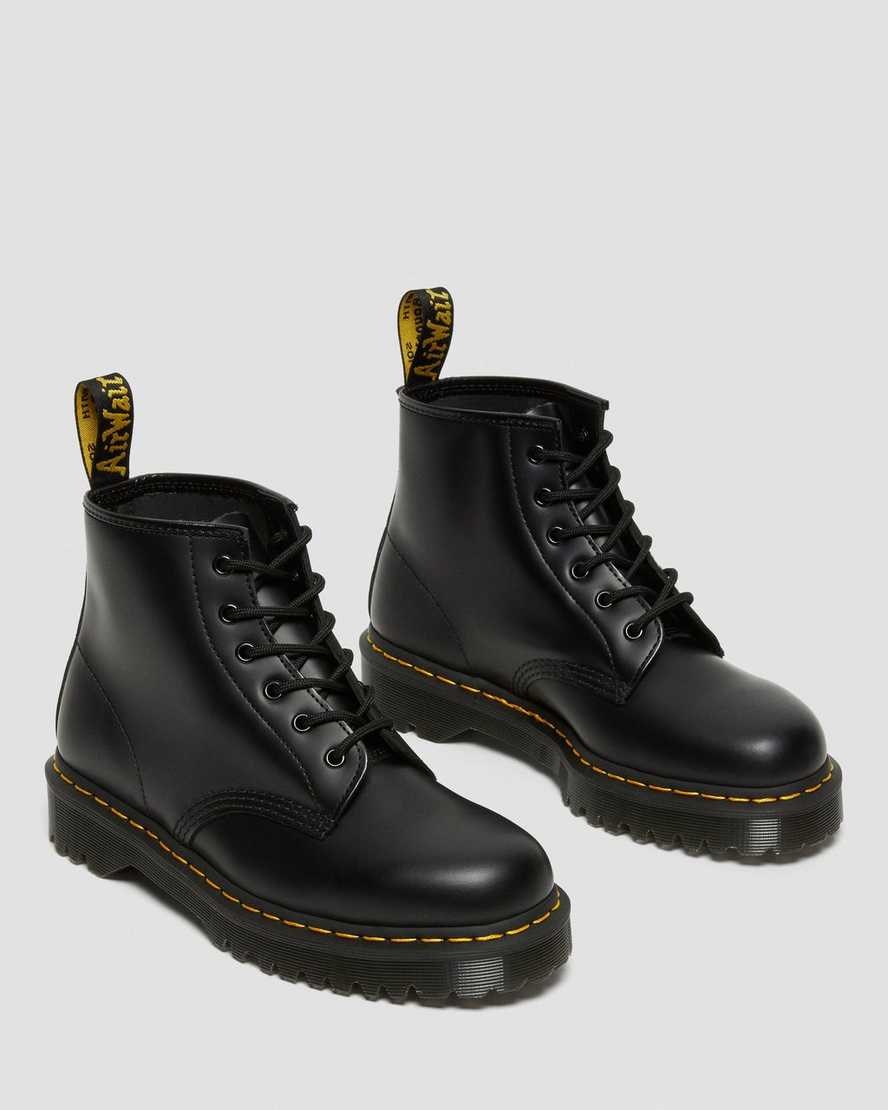 Dr Martens 101 Bex Smooth Leder Stiefeletten Damen Schwarz | QVZ-798602