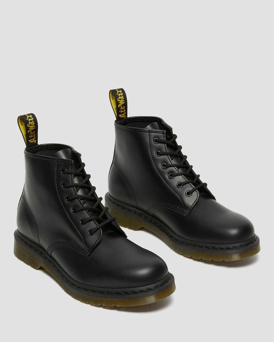 Dr Martens 101 Smooth Leder Schnürstiefel Herren Schwarz | QMX-567431