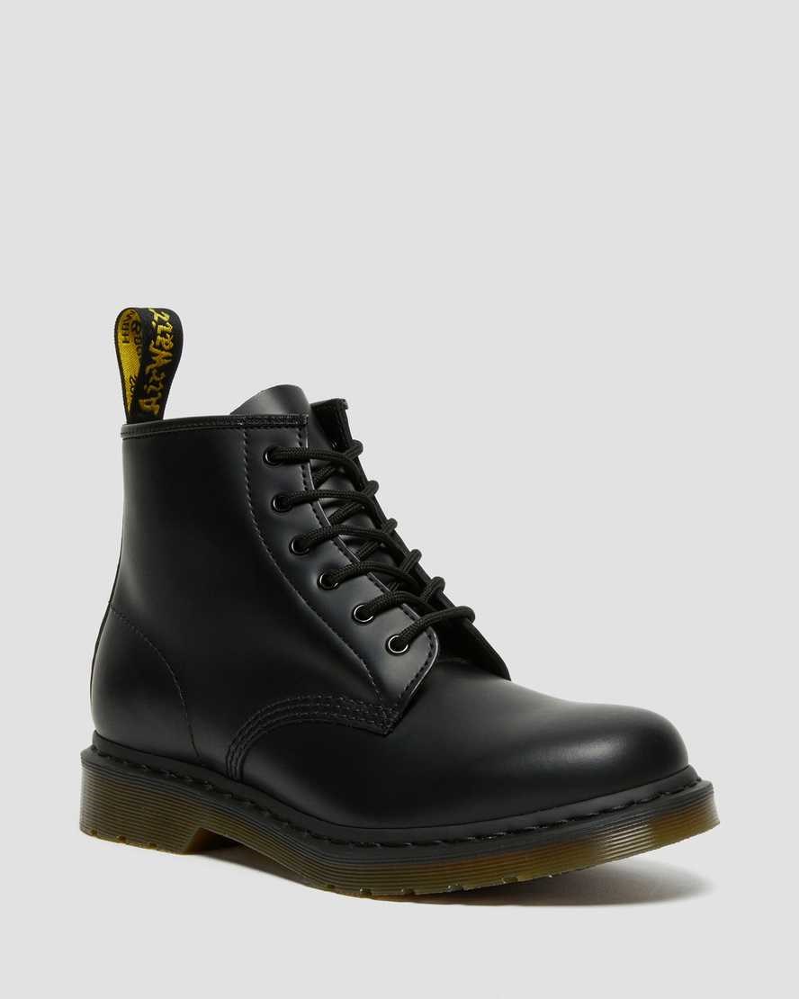 Dr Martens 101 Smooth Leder Schnürstiefel Herren Schwarz | QMX-567431