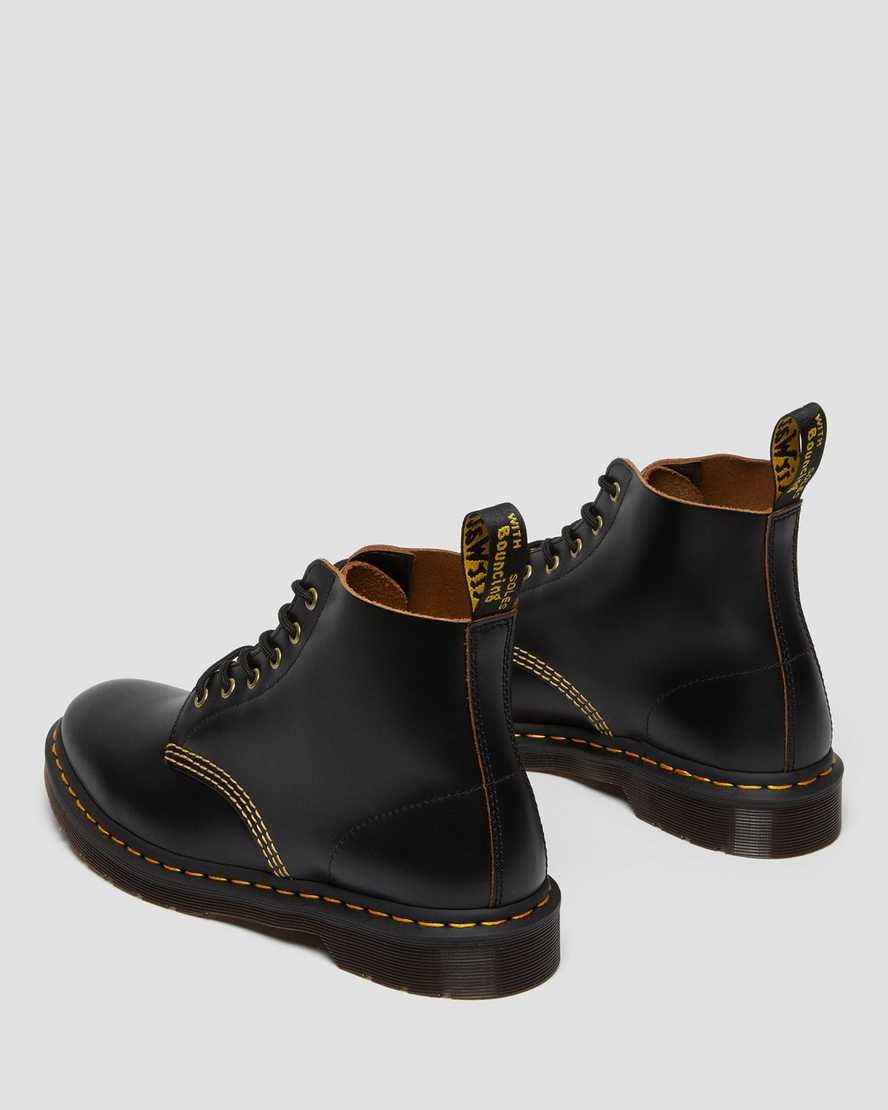 Dr Martens 101 Vintage Smooth Leder Schnürstiefel Herren Schwarz | ATC-201584