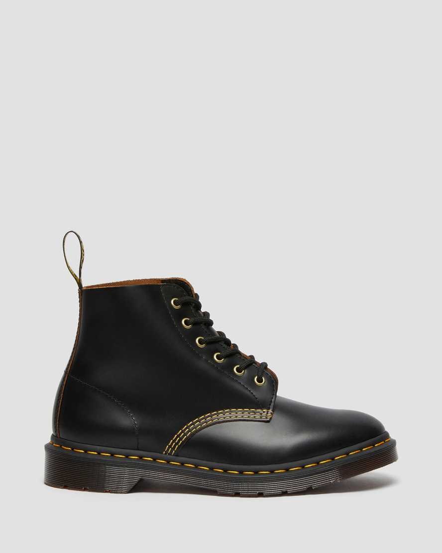 Dr Martens 101 Vintage Smooth Leder Stiefeletten Damen Schwarz | FRV-680243